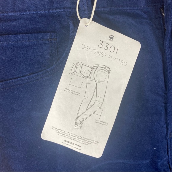 NWT G-Star Raw Denim Jeans High Rise Skinny 3301 Deconstructed Dark Pacific 29 - Picture 5 of 13